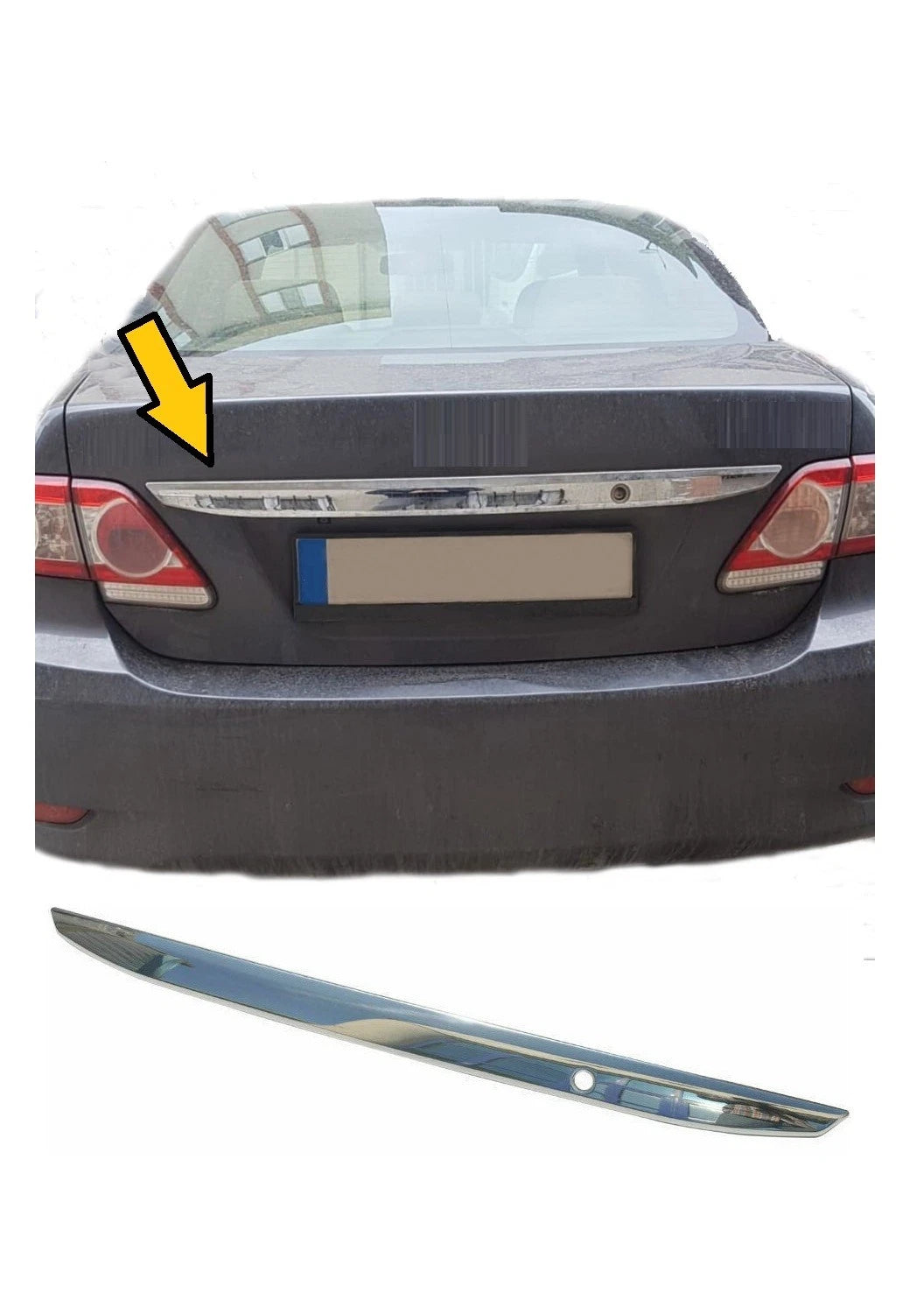 Rear Trunk Lid Chrome Cover Trim For COROLLA 2011-2013 1 PCS Stainless Steel