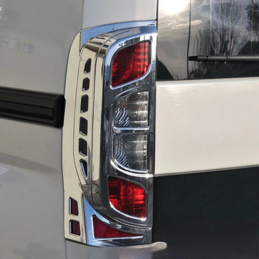 Chrome Rear Tail Light Rim Cover Trim for Fiat Fiorino 2007+, Citroen Nemo 2008-2017 & Peugeot Bipper 2008-2018 2 PCS Stainless Steel