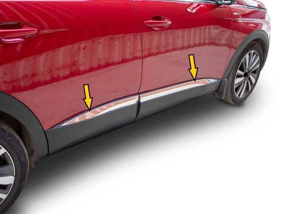 Side Door Streamer Chrome Cover Frame Molding Trim For 3008 2016-2023 4 PCS