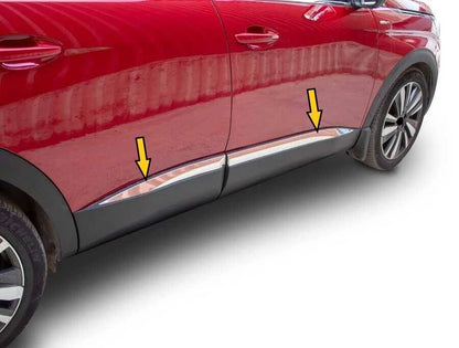 Side Door Streamer Chrome Cover Frame Molding Trim For 3008 2016-2023 4 PCS
