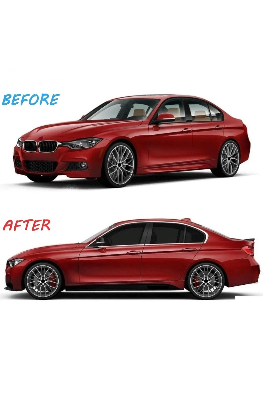 Chrome Window Frame Trim Cover Full Set for BMW 3 Series F30 Saloon 2012-2018 - 8PCS Stainless Steel