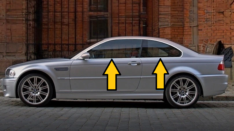Cornice cromata per finestrini per BMW Serie 3 E46 Coupé 1999–2006 – 4 pezzi