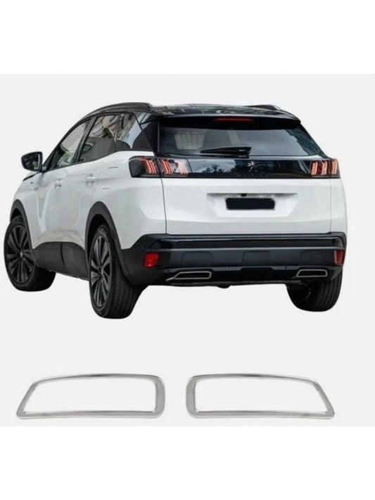 Chrome Rear Exhaust Diffuser Trim Cover for Peugeot 3008 2016-2024 | 2PCS Stainless Steel