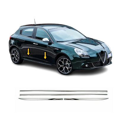 Side Door Streamer Chrome Cover Frame Trim Molding For Giulietta 2012-2020 4 PCS Stainless Steel