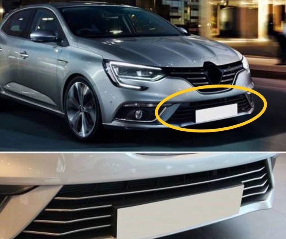 Front Bumper Grille Molding Trim Chrome Cover For MEGANE IV 2016-2019 7 PCS Stainless Steel