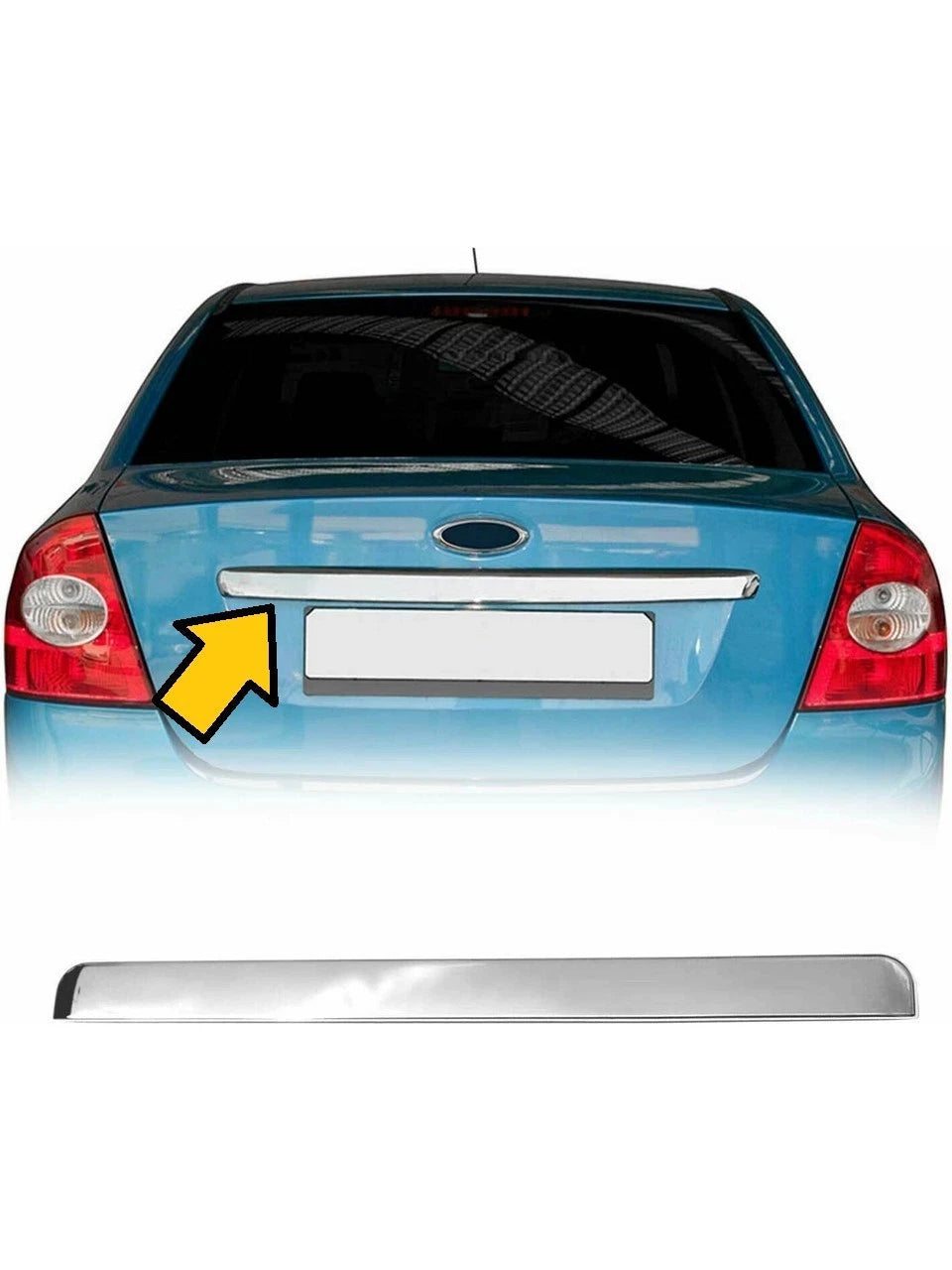 Chrome Rear Trunk Lid Cover Trim For Ford Focus Sedan 2005-2011 1 PC Stainless Steel