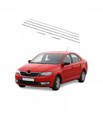 Chrome Window Molding Trim Set for Skoda Rapid Liftback 2012–2019 – 4 PCS Stainless Steel